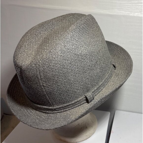 Gray Wool Biltmore Fedora Hat Norfolk Size 7 1/4 Made In Canada Stylish Classic - Picture 3 of 7